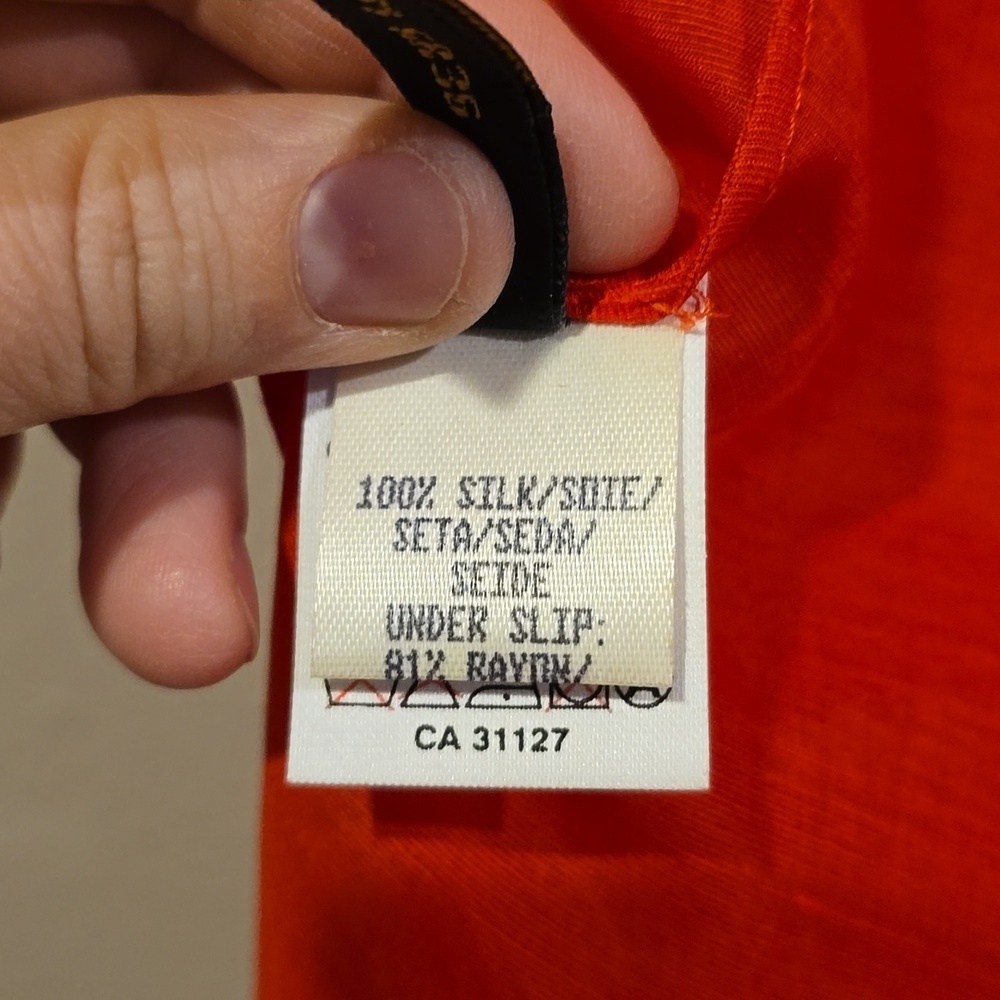 Donna Karan Red Silk Dress - Picture 12 of 16